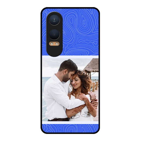 OnePlus Nord Ce 4 Lite 5G Custom Glass Phone CaseCurved Line Art With Blue And White Design