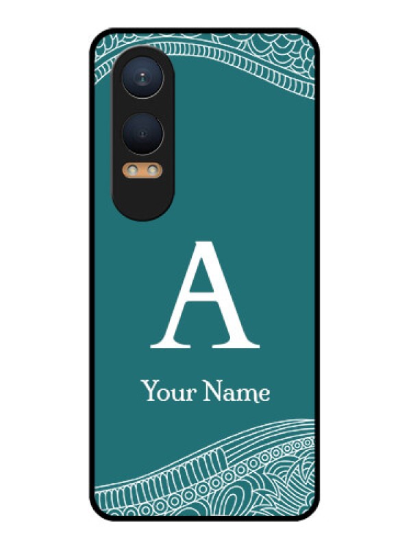 Custom OnePlus Nord Ce 4 Lite 5G Custom Glass Phone CaseLine Art Pattern With Custom Name Design