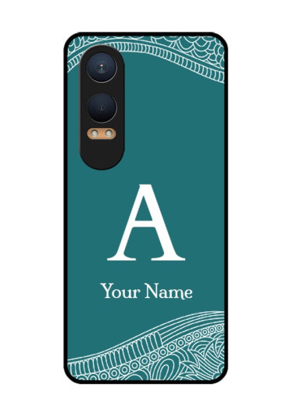 OnePlus Nord Ce 4 Lite 5G Custom Glass Phone CaseLine Art Pattern With Custom Name Design