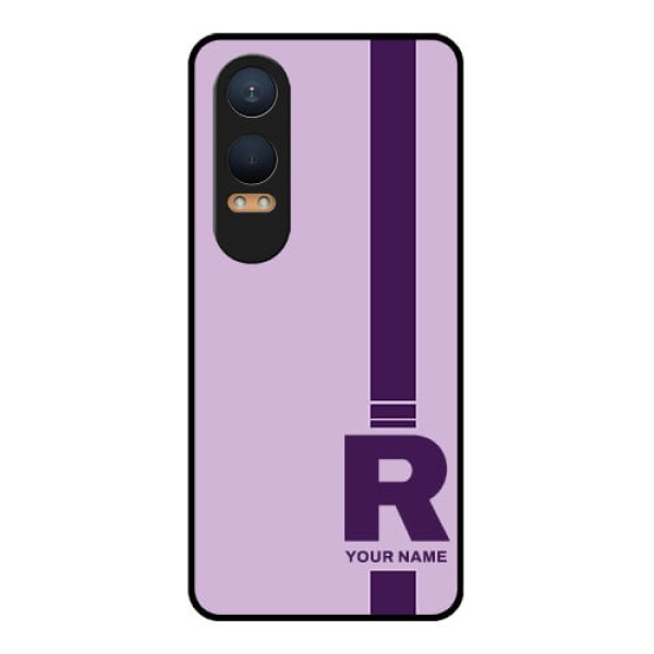 OnePlus Nord Ce 4 Lite 5G Custom Glass Phone CaseSimple Dual Tone Stripe With Name Design OnePlus Nord Ce 4 Lite 5G Custom Glass Phone CaseSimple Dual Tone Stripe With Name Design