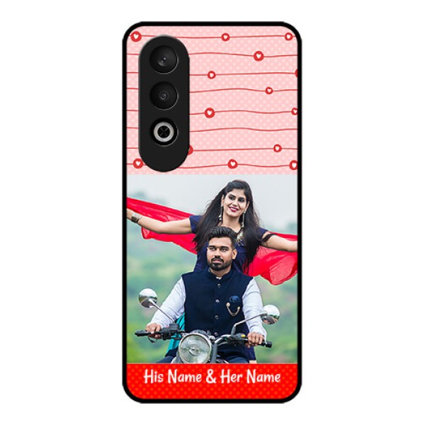 OnePlus Nord CE 4 Custom Glass Phone CaseRed Pattern Case Design