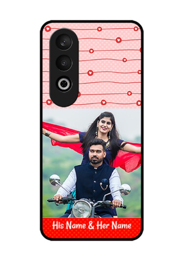 OnePlus Nord CE 4 Custom Glass Phone CaseRed Pattern Case Design