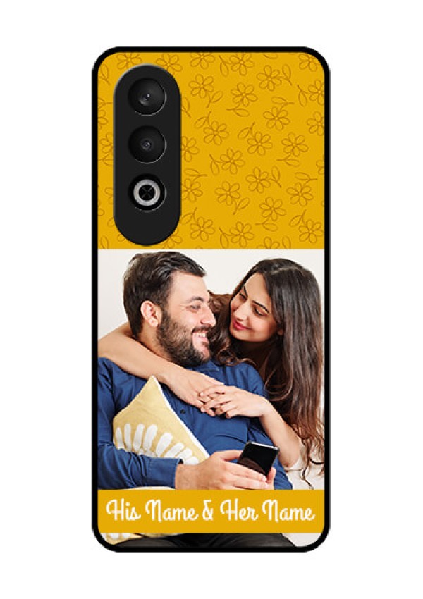 OnePlus Nord CE 4 Custom Glass Phone CaseYellow Floral Design