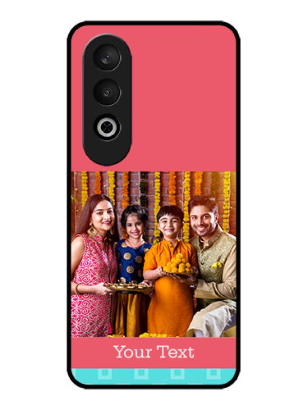 Custom OnePlus Nord CE 4 Custom Glass Phone CasePeach and Blue Color Design