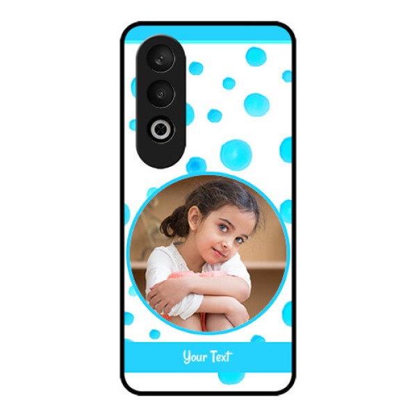OnePlus Nord CE 4 Custom Glass Phone CaseBlue Bubbles Pattern Design