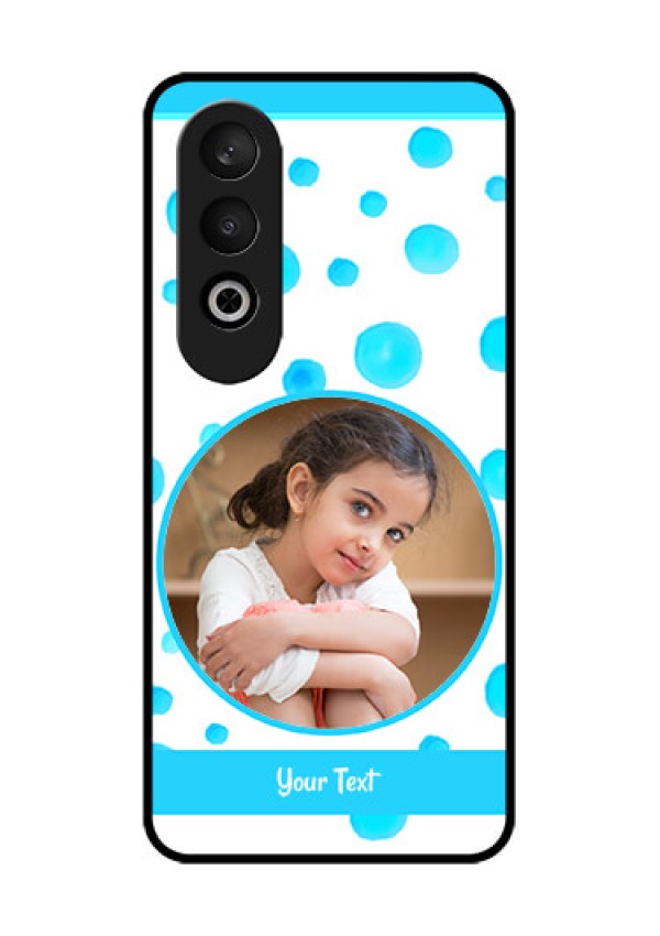 OnePlus Nord CE 4 Custom Glass Phone CaseBlue Bubbles Pattern Design