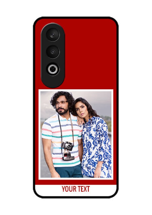 OnePlus Nord CE 4 Custom Glass Phone CaseRed Color Design