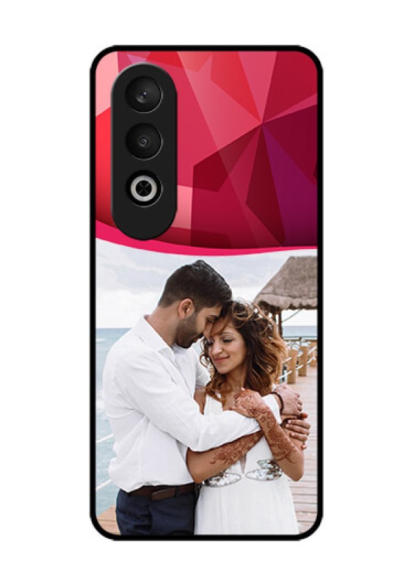OnePlus Nord CE 4 Custom Glass Phone CaseRed Abstract Design