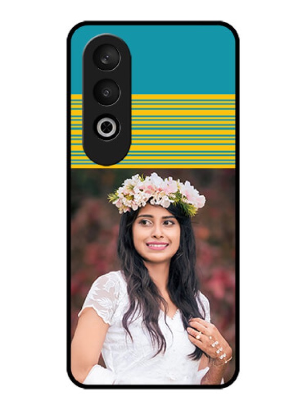 Custom OnePlus Nord CE 4 Custom Glass Phone CaseYellow and Blue Design