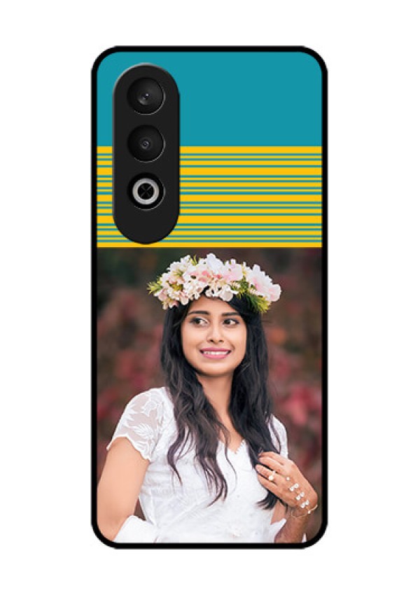 OnePlus Nord CE 4 Custom Glass Phone CaseYellow and Blue Design
