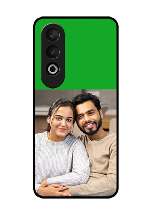 OnePlus Nord CE 4 Custom Glass Phone CaseGreen Pattern Design