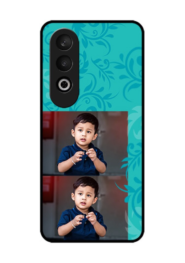 OnePlus Nord CE 4 Custom Glass Phone CaseWith Photo And Green Floral Design