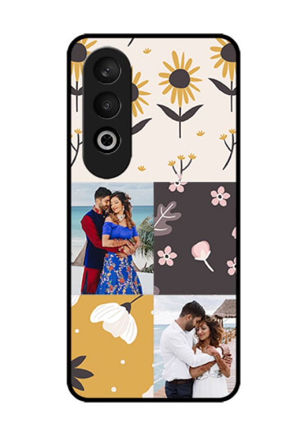 OnePlus Nord CE 4 Custom Glass Phone Case3 Images With Floral Design
