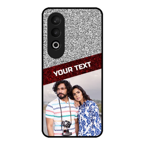 OnePlus Nord CE 4 Custom Glass Phone CaseImage Holder With Glitter Strip Design