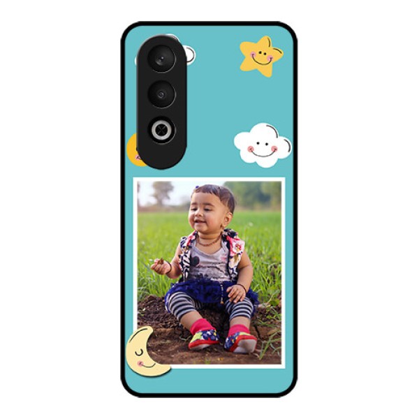 OnePlus Nord CE 4 Custom Glass Phone CaseSmiley Kids Stars Design