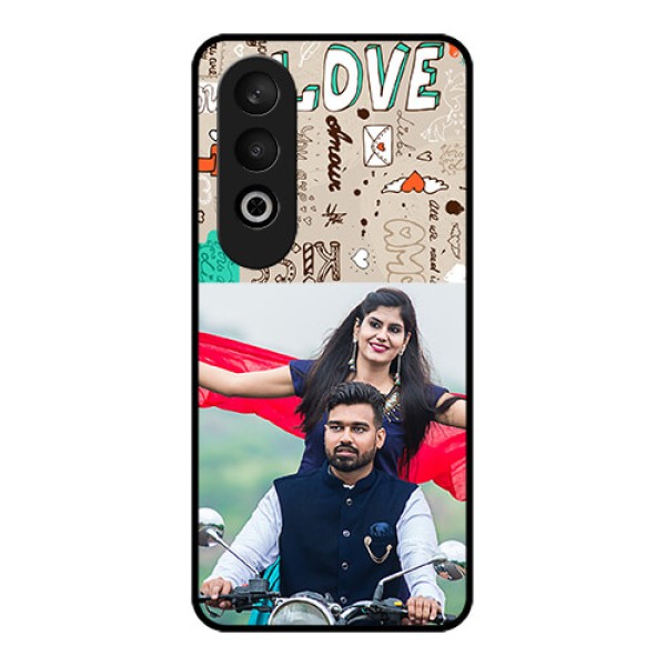 OnePlus Nord CE 4 Custom Glass Phone CaseLove Doodle Pattern