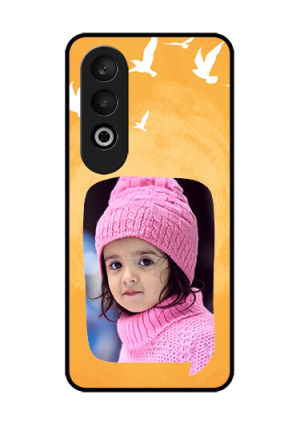 OnePlus Nord CE 4 Custom Glass Phone CaseWater Color Design With Bird Icons