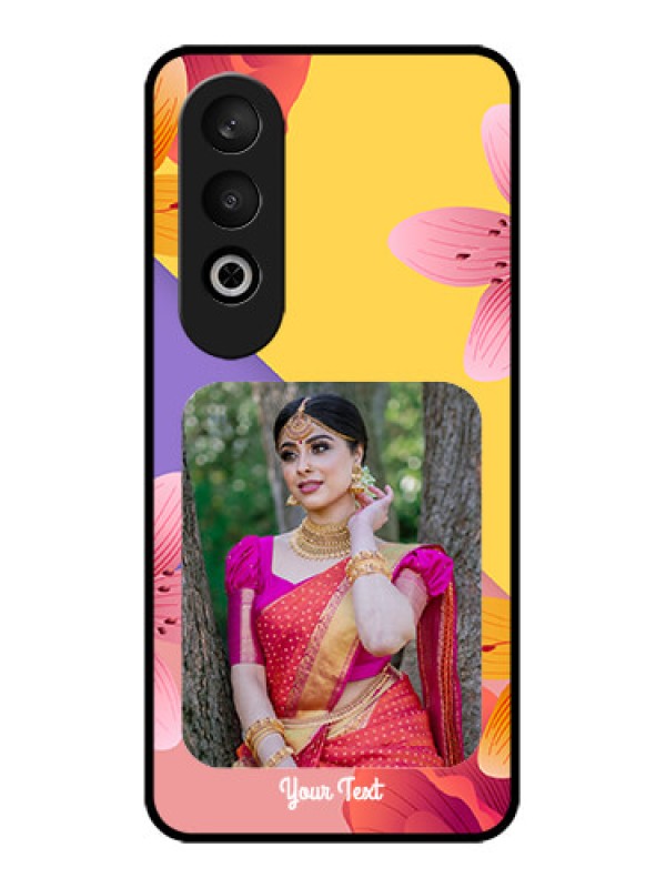 Custom OnePlus Nord CE 4 Custom Glass Phone Case3 Image With Vintage Floral Design