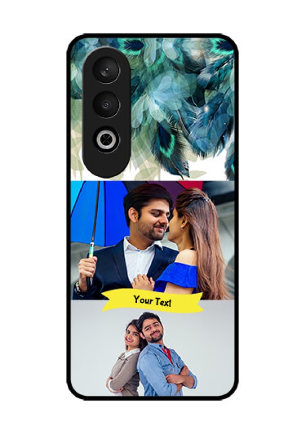OnePlus Nord CE 4 Custom Glass Phone CaseImage With Boho Peacock Feather Design