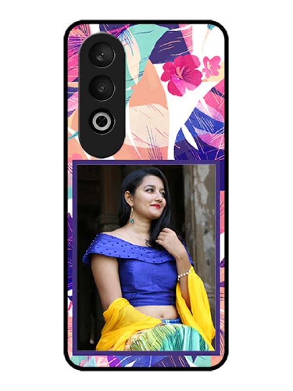Custom OnePlus Nord CE 4 Custom Glass Phone CaseAbstract Floral Design