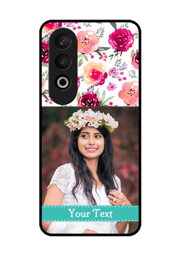 OnePlus Nord CE 4 Custom Glass Phone CaseWater Colors Floral Design