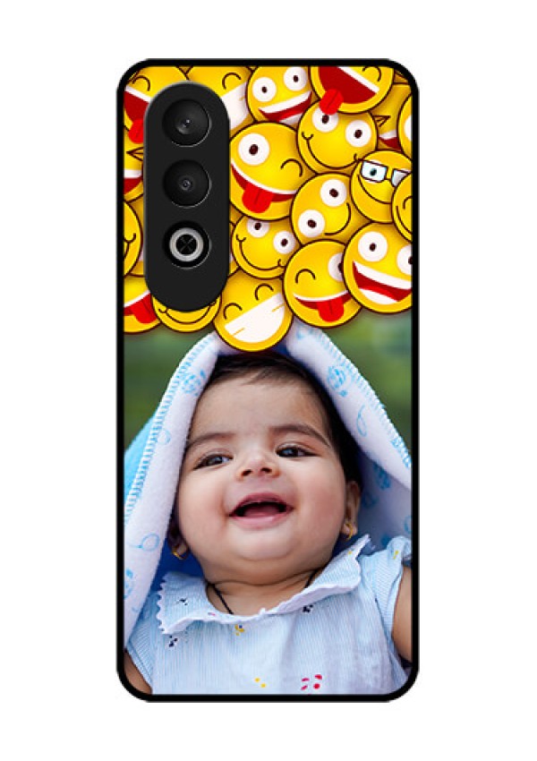 OnePlus Nord CE 4 Custom Glass Phone CaseWith Smiley Emoji Design