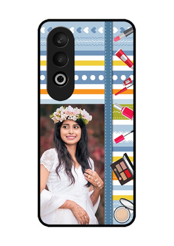 OnePlus Nord CE 4 Custom Glass Phone CaseMakeup Icons Design