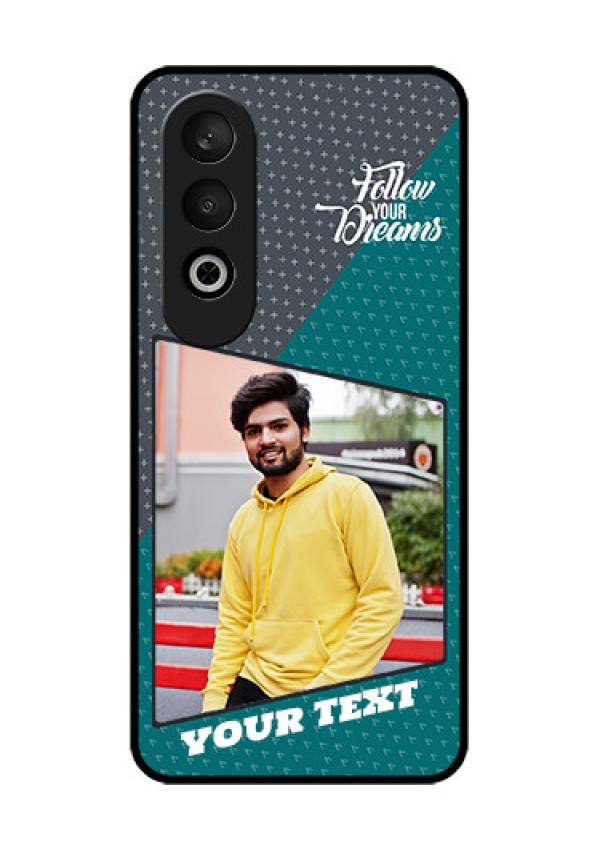 OnePlus Nord CE 4 Custom Glass Phone CaseBackground Pattern Design With Quote