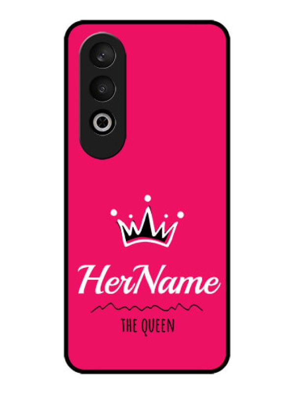 Custom OnePlus Nord CE 4 Custom Glass Phone CaseQueen With Name Design