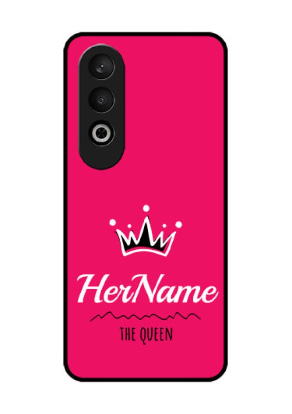 OnePlus Nord CE 4 Custom Glass Phone CaseQueen With Name Design