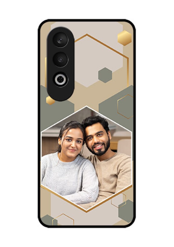 OnePlus Nord CE 4 Custom Glass Phone CaseStylish Hexagon Pattern Design