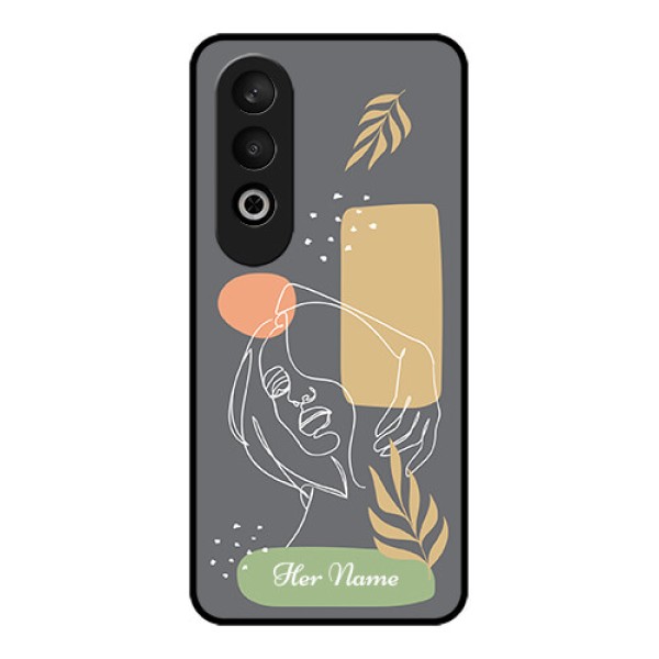 OnePlus Nord CE 4 Custom Glass Phone CaseGazing Woman Line Art Design OnePlus Nord CE 4 Custom Glass Phone CaseGazing Woman Line Art Design