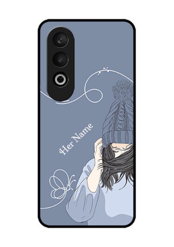 OnePlus Nord CE 4 Custom Glass Phone CaseGirl In Winter Outfit Design
