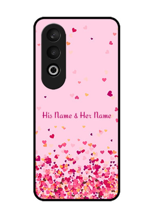 OnePlus Nord CE 4 Custom Glass Phone CaseFloating Hearts Design