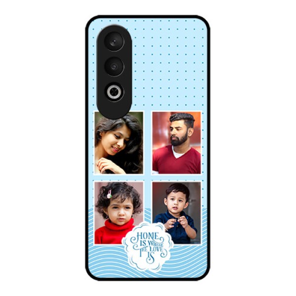 OnePlus Nord CE 4 Custom Glass Phone CaseCute Love Quote With 4 Pic Upload Design