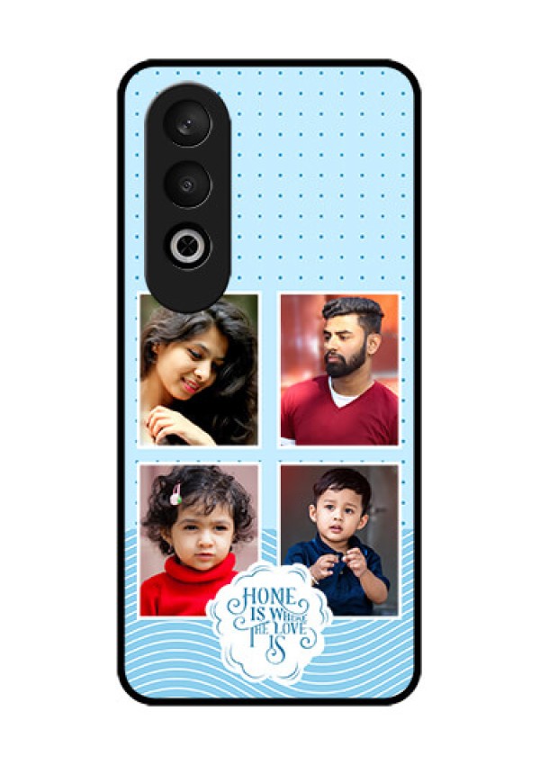 OnePlus Nord CE 4 Custom Glass Phone CaseCute Love Quote With 4 Pic Upload Design