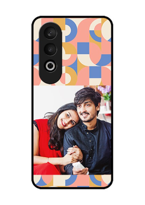 OnePlus Nord CE 4 Custom Glass Phone CaseSemi - Circle Maze Pattern Design