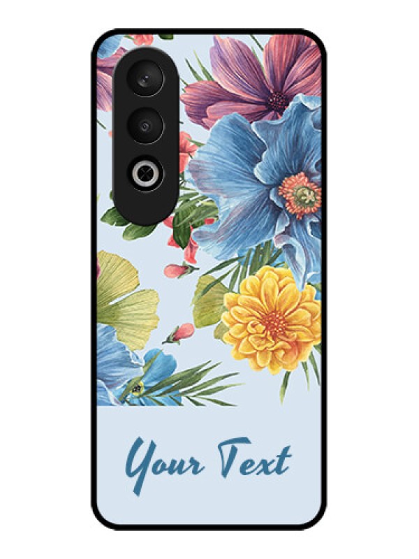 Custom OnePlus Nord CE 4 Custom Glass Phone CaseStunning Watercolored Flowers Painting Design