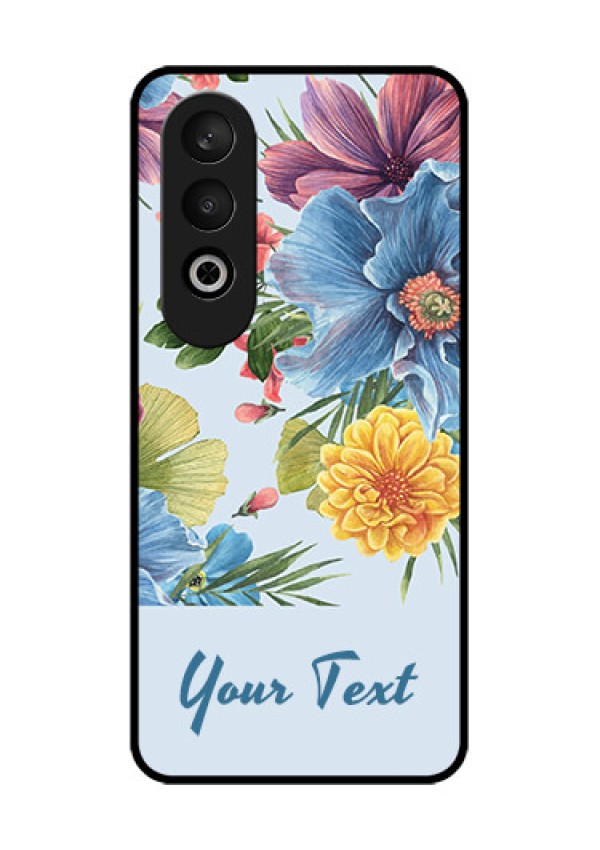 OnePlus Nord CE 4 Custom Glass Phone CaseStunning Watercolored Flowers Painting Design