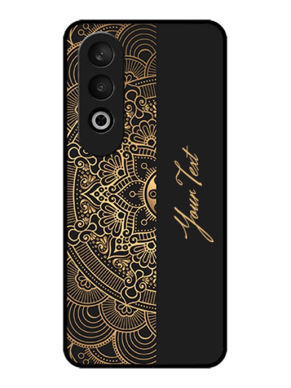 Custom OnePlus Nord CE 4 Custom Glass Phone CaseMandala Art With Custom Text Design