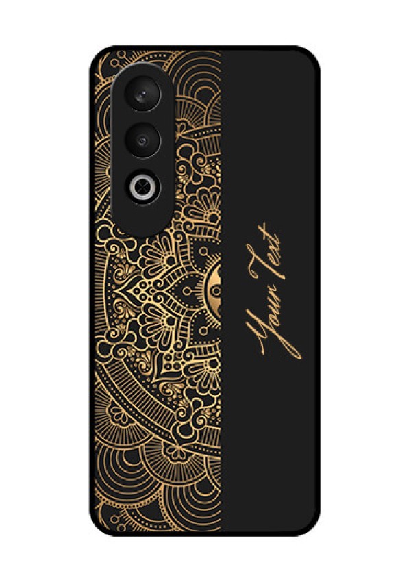 OnePlus Nord CE 4 Custom Glass Phone CaseMandala Art With Custom Text Design