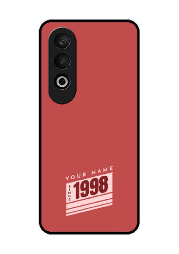OnePlus Nord CE 4 Custom Glass Phone CaseRed Custom Year Of Birth Design