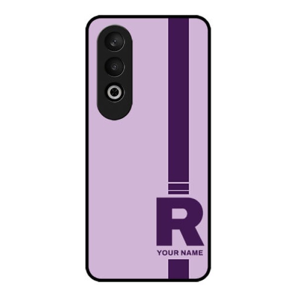 OnePlus Nord CE 4 Custom Glass Phone CaseSimple Dual Tone Stripe With Name Design OnePlus Nord CE 4 Custom Glass Phone CaseSimple Dual Tone Stripe With Name Design