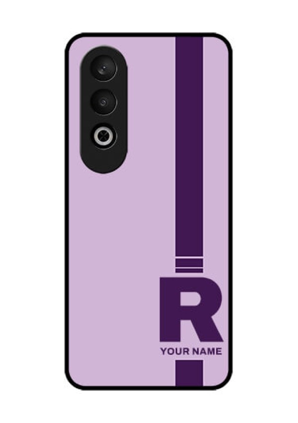 OnePlus Nord CE 4 Custom Glass Phone CaseSimple Dual Tone Stripe With Name Design