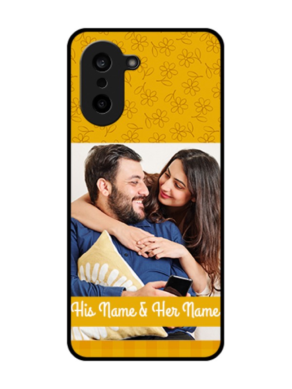 Custom OnePlus Nord CE 5 5G Custom Glass Phone Case - Yellow Floral Design