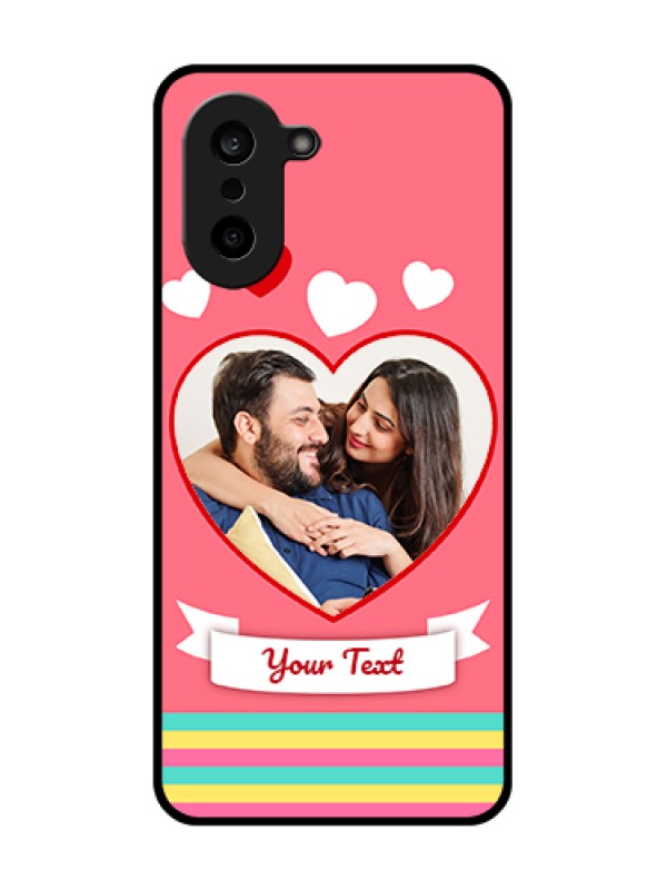 Custom OnePlus Nord CE 5 5G Custom Glass Phone Case - Love Shapes Doodle Design