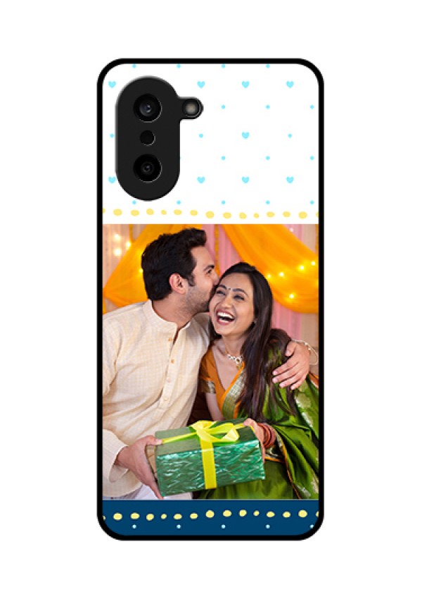 OnePlus Nord CE 5 5G Custom Glass Phone Case - White And Blue Abstract Design
