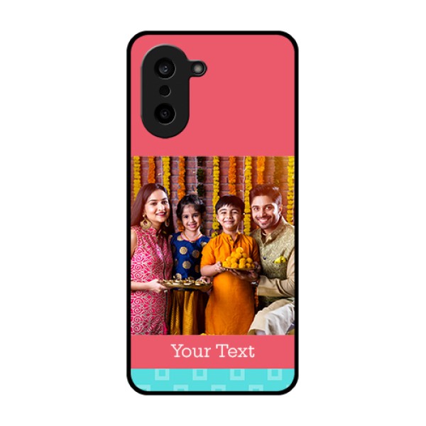 OnePlus Nord CE 5 5G Custom Glass Phone Case - Peach & Blue Color Design OnePlus Nord CE 5 5G Custom Glass Phone Case - Peach & Blue Color Design