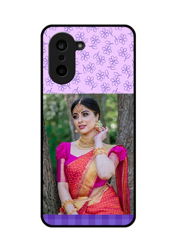 OnePlus Nord CE 5 5G Custom Glass Phone Case - Purple Floral Design