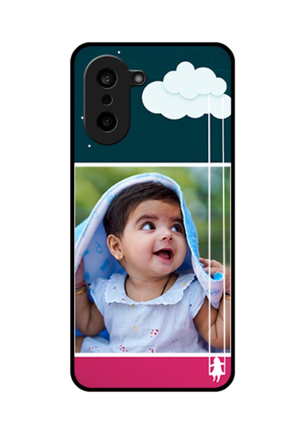 OnePlus Nord CE 5 5G Custom Glass Phone Case - Cute Girl With Cloud Design